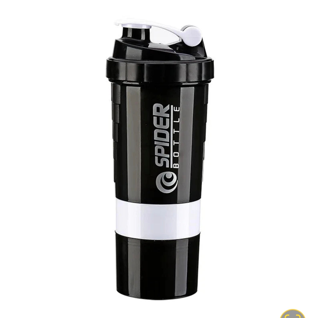 Protein Shaker 500ml mit 2 Pulverfächern – BPA‑frei, Fitness